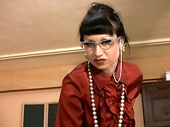 Lustful ugly MILF shows her groin