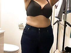 Housewife Changing Dress - Striptease In Boulder-holder And Panty