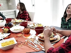 Naomi boink on the table like a turkey