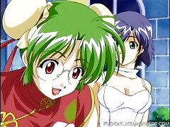 Busty anime teen gets her unshaved pussy fucked