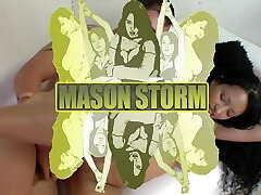Giant tits latina Mason Storm gets a huge load of cum in her open facehole