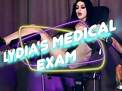Devil Nurse Ravyn Alexa examines all of goth hotty Lydia Black's holes until she squirts