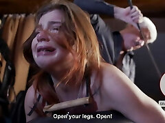 Redhead Teen Yells While Tormented on Pussy