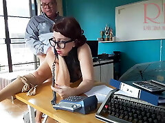 Office domination. Chief fucks his employee. Close-up of pussy. Shag the nude secretary. Chapter 3