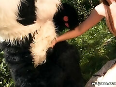 Dark Brown fuck in the woods fucktoy panda