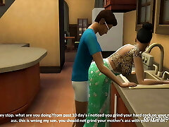 Kitchen fuck-a-thon in morning Hindi darty taking