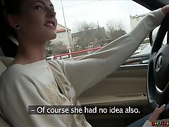 Cute pummeling in the back of the taxi between Anna Rose and Bella Pumpkin