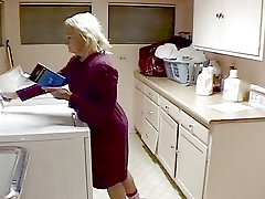 granny fingers herself when her stepdaughter comes to visit, she wants to join in and kisses her big puffies and gr