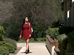 Lusty big breasted housewife Reagan Foxx entices lovely brunette for lesbian fuck-a-thon