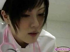 Lesbian Doctor Washes Asian Girls and Kisses