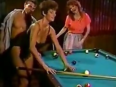 Sharon Mitchell and acquaintance banged on the pool table