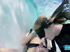 Jason and Monica fuck rock hard underwater