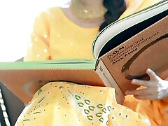 Indian College Teacher First Time Plow by her Student