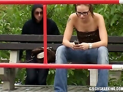My super-naughty hommie plucks clothes from Czech girls in the street