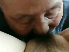 The old man licks the elderly lady &ndash; so exciting