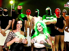 skinny teen creampie gangbang soiree with swinger cum sluts