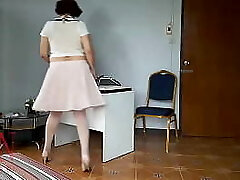 Upskirt Depraved secretary. Vintage SeXretary. No undies office milf. Nude office.