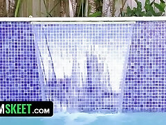 Pretty childminder Lilly Ford is face fucked before rough pussy pounding