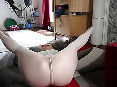 Goddess Aurora Willows Stretching in Tights No Show Socks