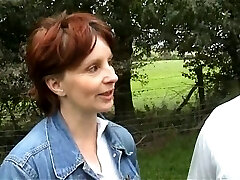 Titless pallid mature whore enjoys teasing two dicks at home