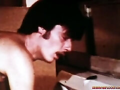 Three horny guys sucking and fucking in a public douche!