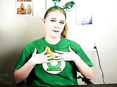 18 YEAR Senior Melody Marks eaten out and made to finger her tight virgin teen pussy while chatting muddy to old creepy Joe Jon