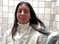 Real Porn Casting in a Public Rest Room of Shopping Mall