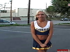 Petite blonde cheerleader nubile pick up for sex in a truck