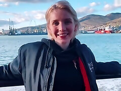 Blonde Public Blowjob Dick and Cum Swallow at the Lighthouse