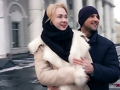 Small tittied blond Via Lasciva is fucked anally after romantic date