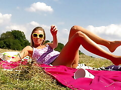 NO PANTIES BEND OVER: Steamy Tight Cunt girls having fun outdoor in mini skirt brief skirts bare asses