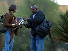 Goody-goody in glasses Natalie Porkman gets her cunny blacked for the first-ever time