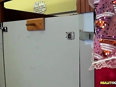 This latina mom is super sexy in black latex clothing