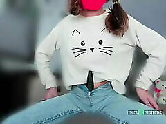 skinny teen nail black vibrator pillow ride real cum cowgirl