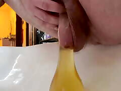 Warm Morning Yellow Piss Into a Condom