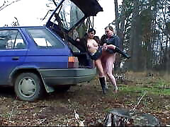 Incredible teen gets a rough fucking outdoors