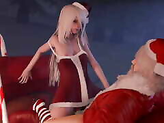 raff sex to girl Little Chrismas trunks and pan Riding Santa In His Sled