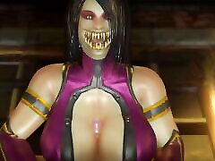 mileena mostra le sue zanne spaventose mentre si fa scopare le tette