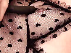 Hot Wet Pussy with Black Thongs
