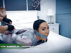 Mila - Catsuit Bondage Session Bound and multiple tranny creampie guy Gagged