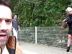 Hot sex tourists fuck a horny milf outdoors