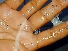 My dick came out a lot of sperm cups on my hands