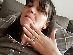 stepmom jerks off her stepson, spilling his cum on her wet pussy&039;s face