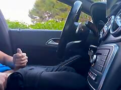 I&039;m in the car jerking off and a girl passing by helps me cum in shcool girl team skeet com by surprise