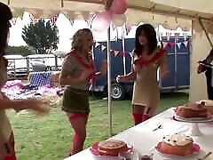 Group party with Kit Lee and Kat Lee are whores with two