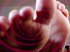 Bare feet mesmerize and wiggling toes