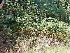 Nude hike in the woods