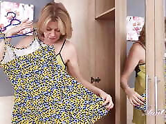 AuntJudys - Gorgeous suth sex movies Beauty Diana in Sexy Yellow Panties and Stockings