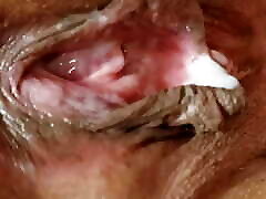 Meaty pussy wife getting fucked and getting a huge creampie inside her pussy