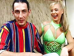 Hot solo thick creamy nerdy chica blonde in swimsuit crempied after pussy fuck action